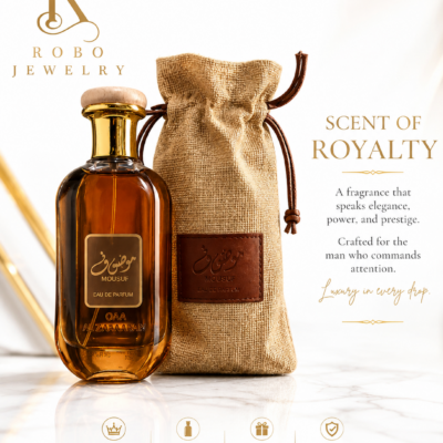 Mousuf Brown by Ard Al Zaafaran luxury unisex Eau de Parfum 100ml displayed with premium fabric pouch packaging.