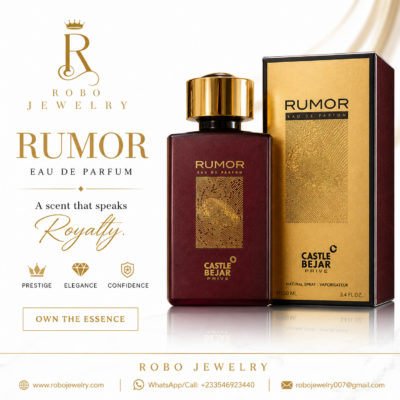 Rumor by Castle Bejar Privé 100ml luxury Eau de Parfum bottle with premium gold packaging.